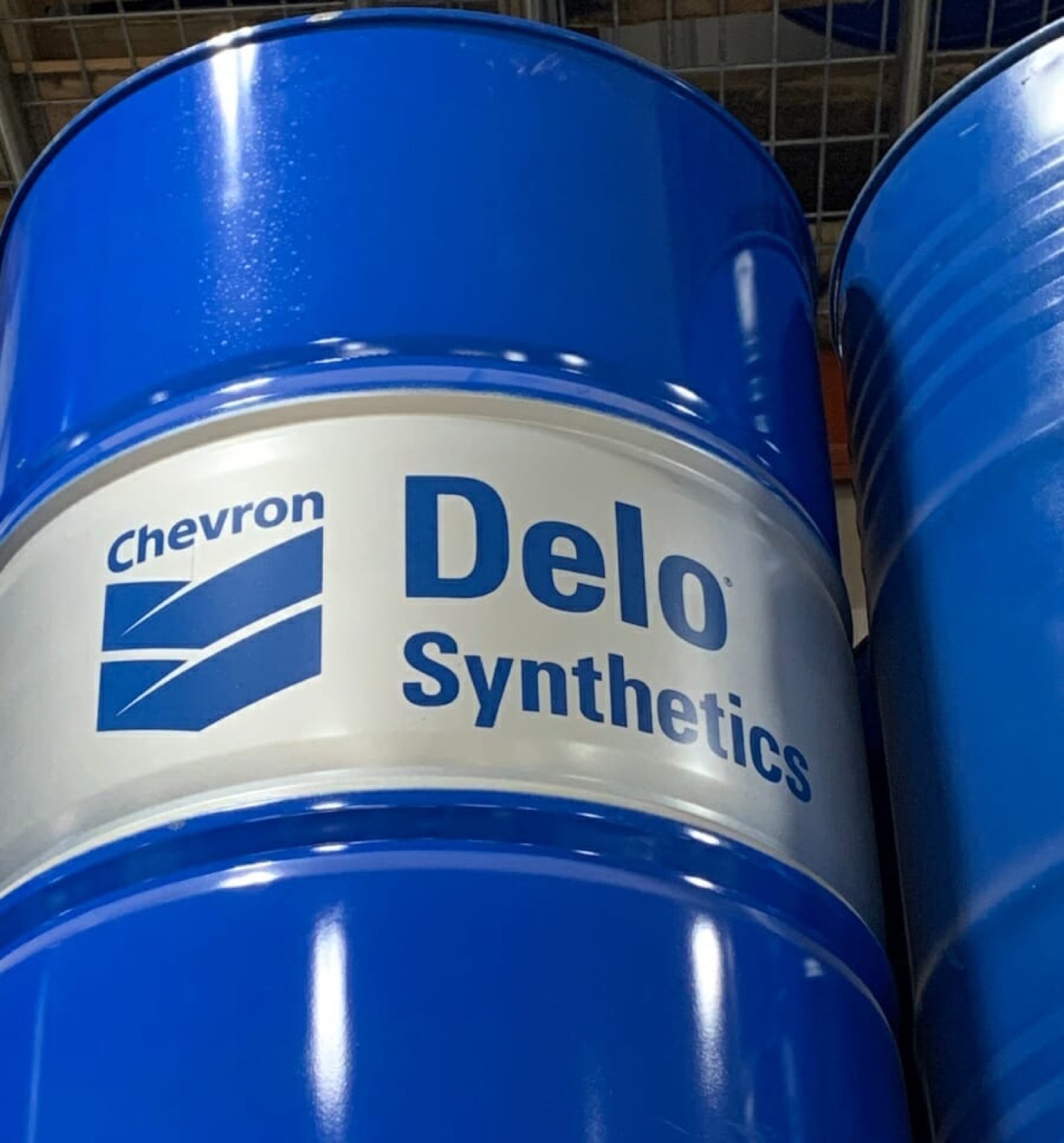 Chevron Delo synthetic lubricant drums